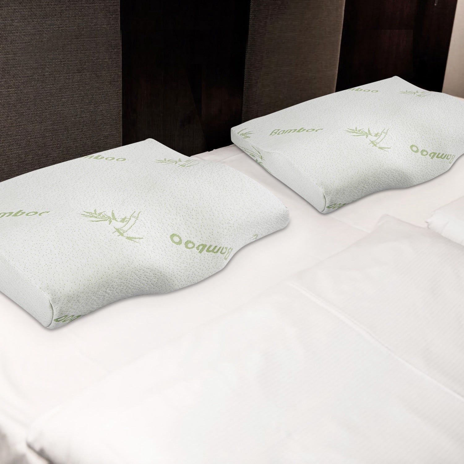 1Pc Bamboo Memory Foam Sleep Pillow Contoured Cervical Orthopedic Pillow Neck Support Breath Pillow