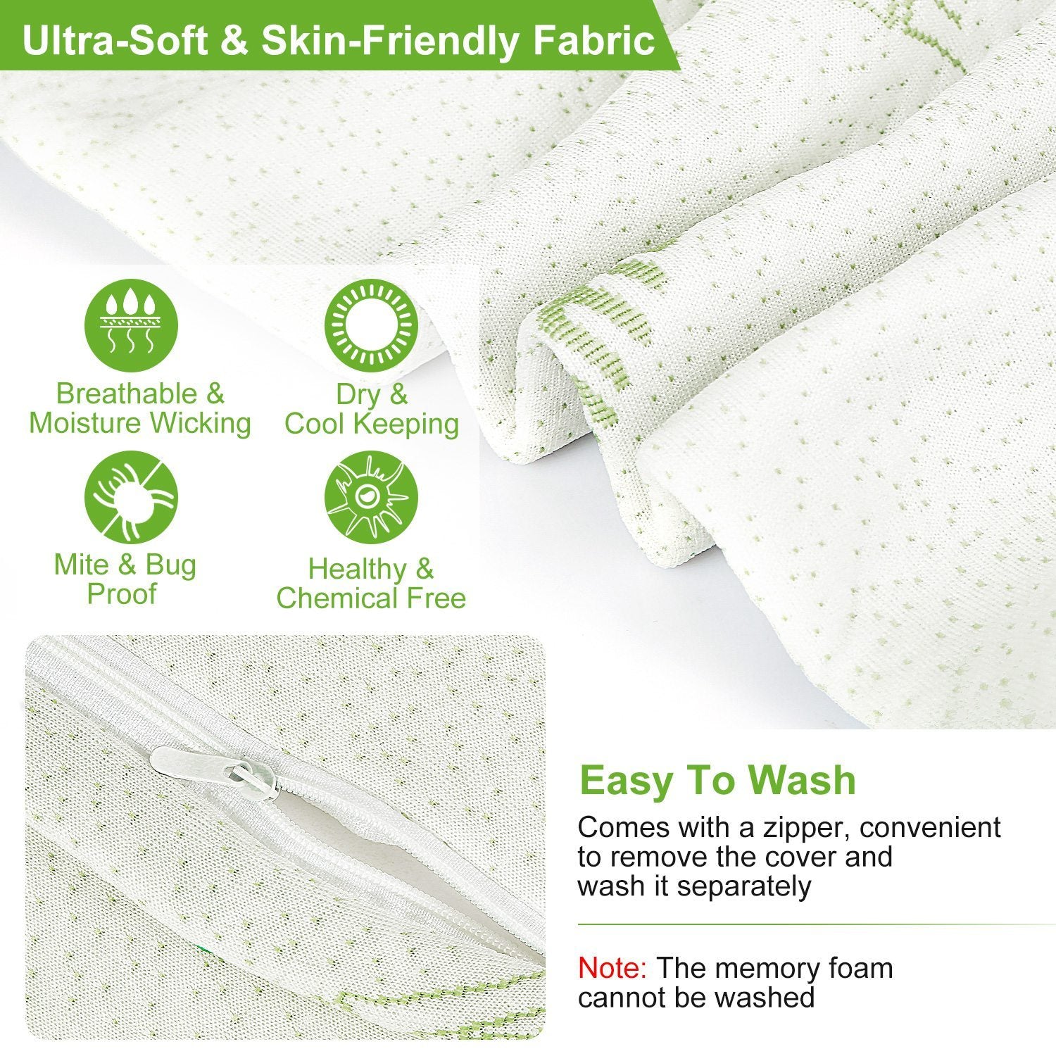 1Pc Bamboo Memory Foam Sleep Pillow Contoured Cervical Orthopedic Pillow Neck Support Breath Pillow